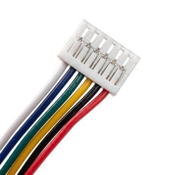 ПВХ кабель 28AWG 100мм із подвійним роз'ємом JST GH1.25 Female із защіпкою (фіксатором), 6P GH1.25_100_6P_dual фото