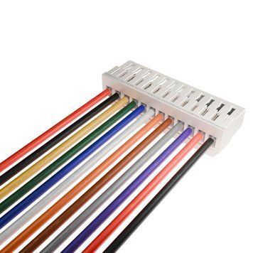 ПВХ кабель 28AWG 300мм із роз'ємом JST GH1.25 Female із защіпкою (фіксатором), 12P GH1.25_300_12P фото